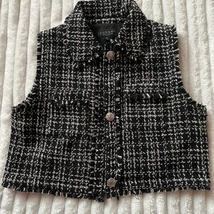 Laundry By Shelli Segal Monochrome Tweed Vest